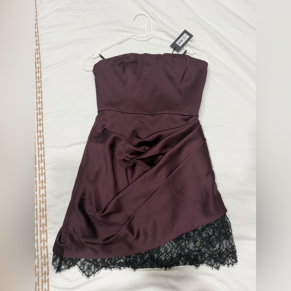 Aritzia Strapless Dress in Deep Purple - Picture 3 of 6